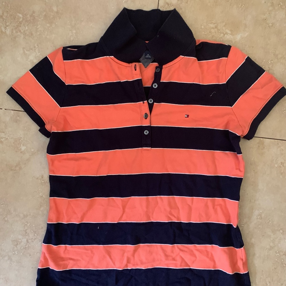 Striped, Tommy Hilfiger, Collared T-Shirt